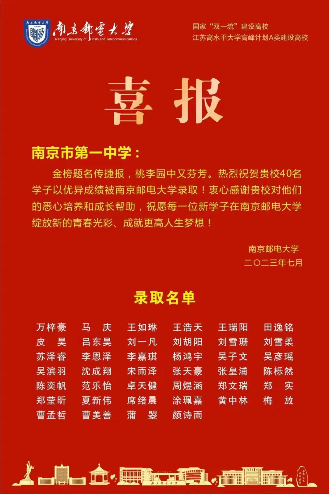 金中河西2020年高考喜报,九中和金中河西