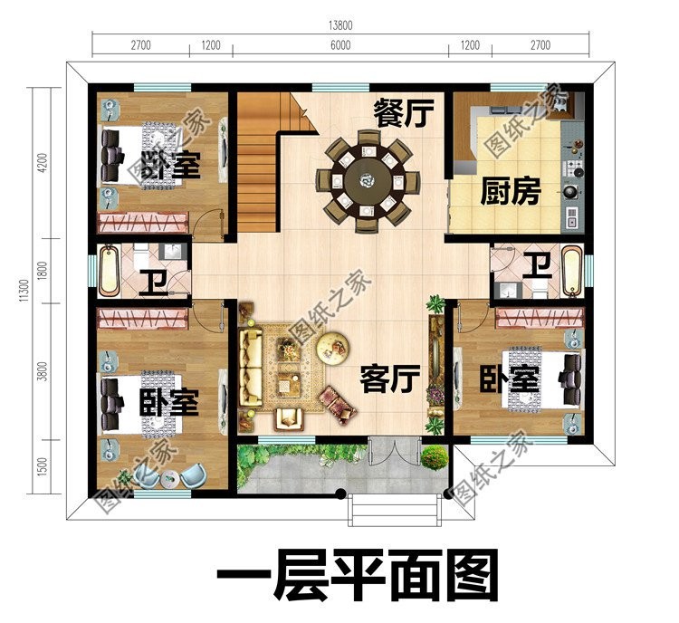 农村最简单实惠一层半设计图,农村一层半的设计图