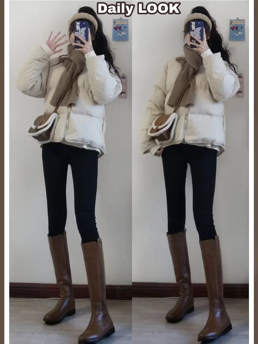 这45套棕色长筒靴穿搭太高级了，显高显瘦显腿长
