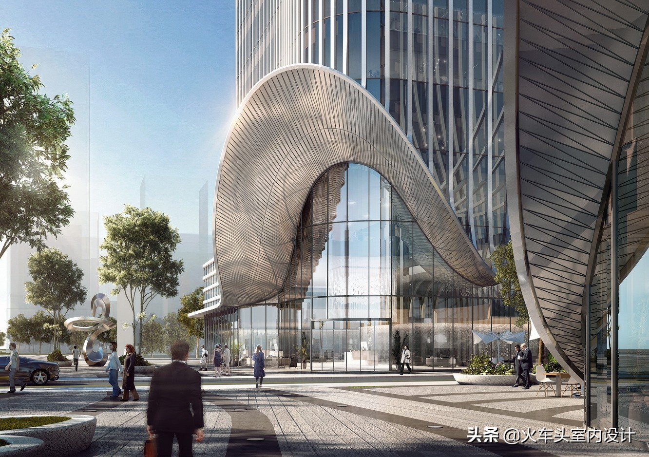 一万平方米写字楼外立面改造价格,玻璃幕墙外立面10层写字楼效果图