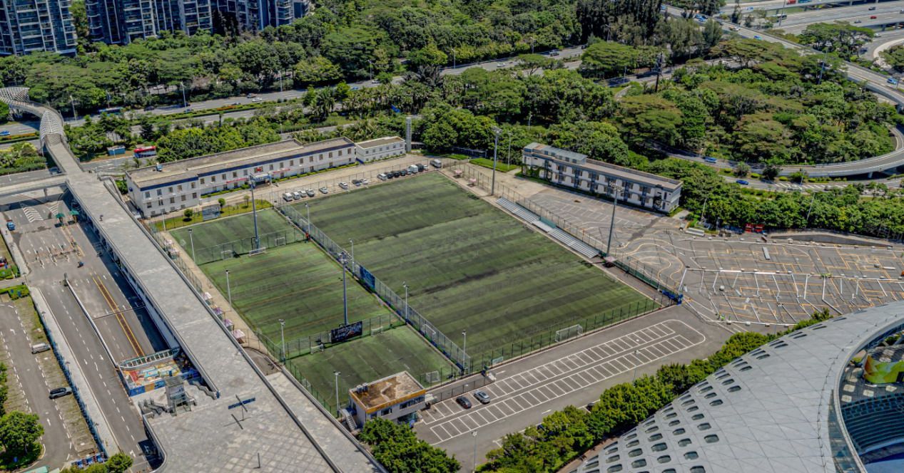 深圳湾体育中心拍照,高楼俯瞰深圳湾体育中心