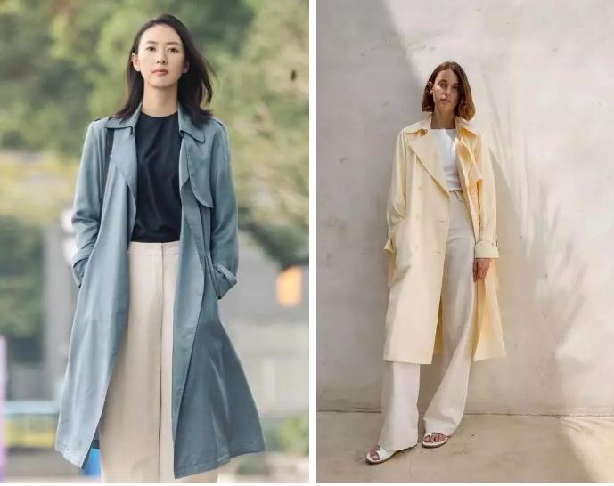 风衣阔腿裤真的很时髦,风衣面料的阔腿裤女款