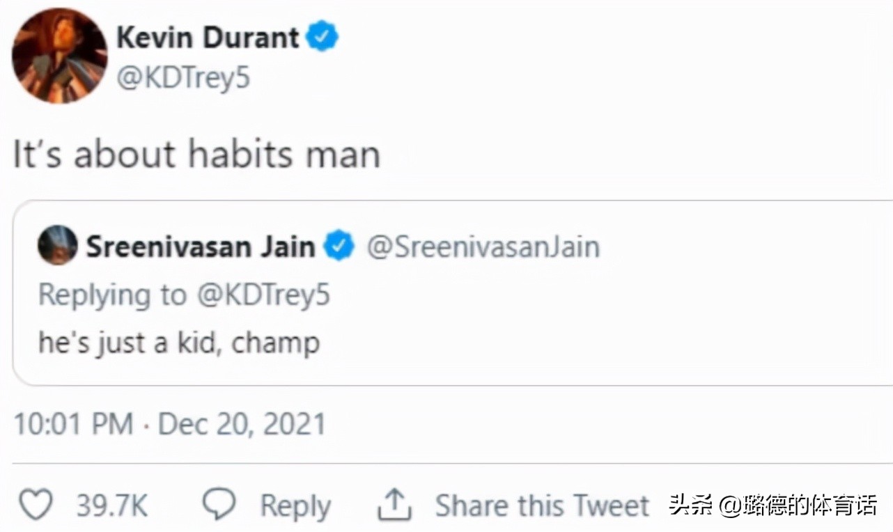 小球员运球花哨，杜兰特社媒痛批！网友说只是个孩子，阿杜回应了