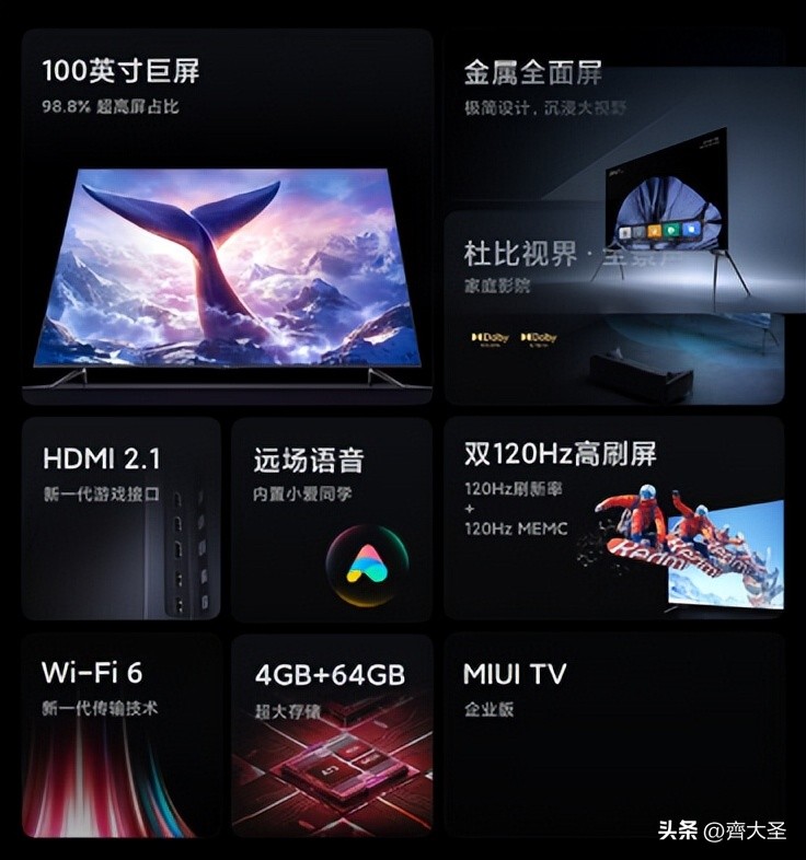 65英寸电视机上墙效果,6米客厅90寸电视体验感