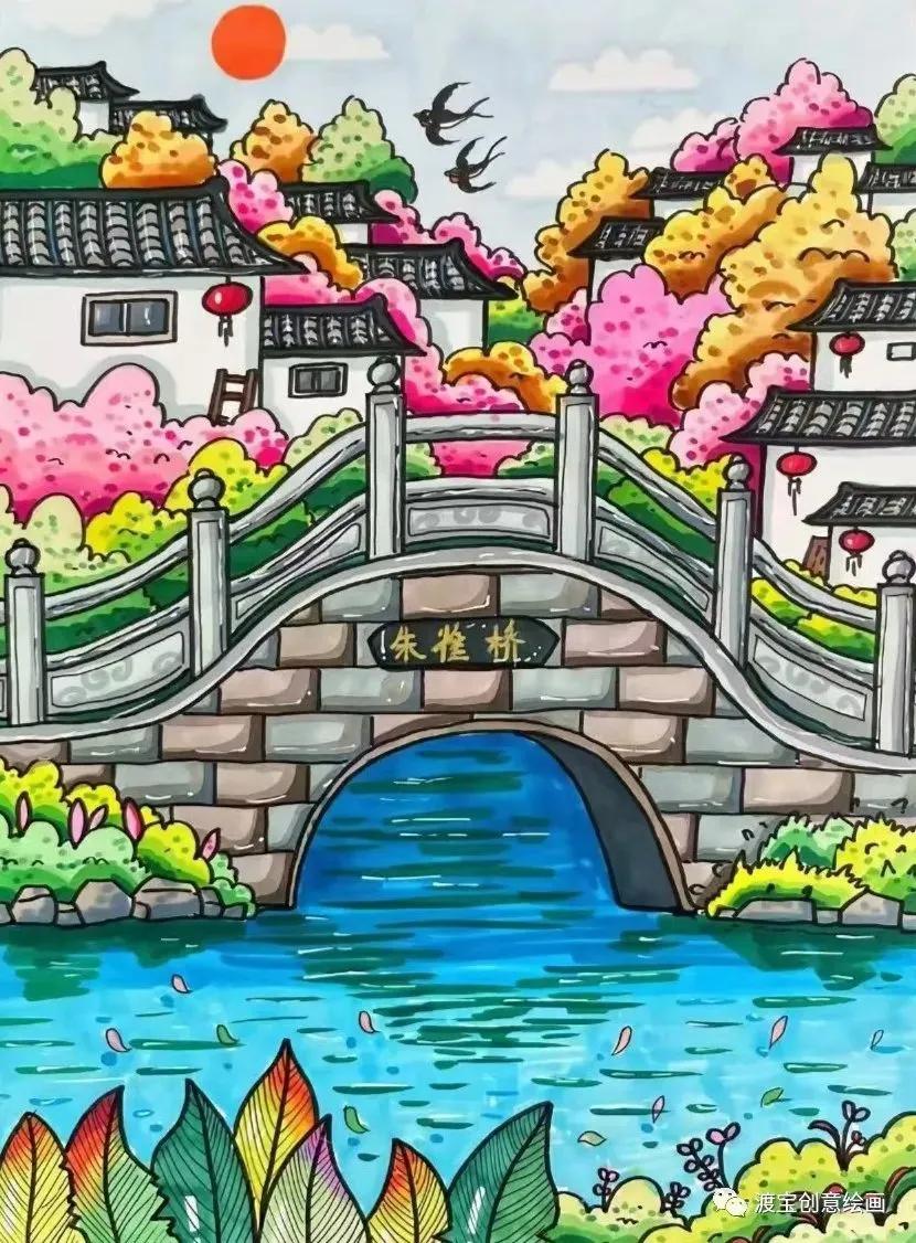 仙气十足的古风画马克笔,马克笔古风诗画