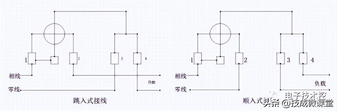 三相五线制单相电机正反转接线图,单相电能表接线方法与图解
