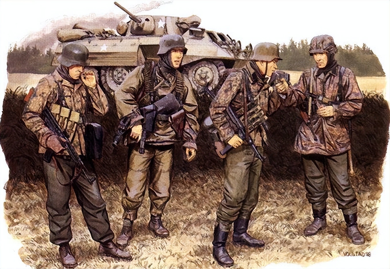 二战德军彩照图,二战德军坦克彩绘图片