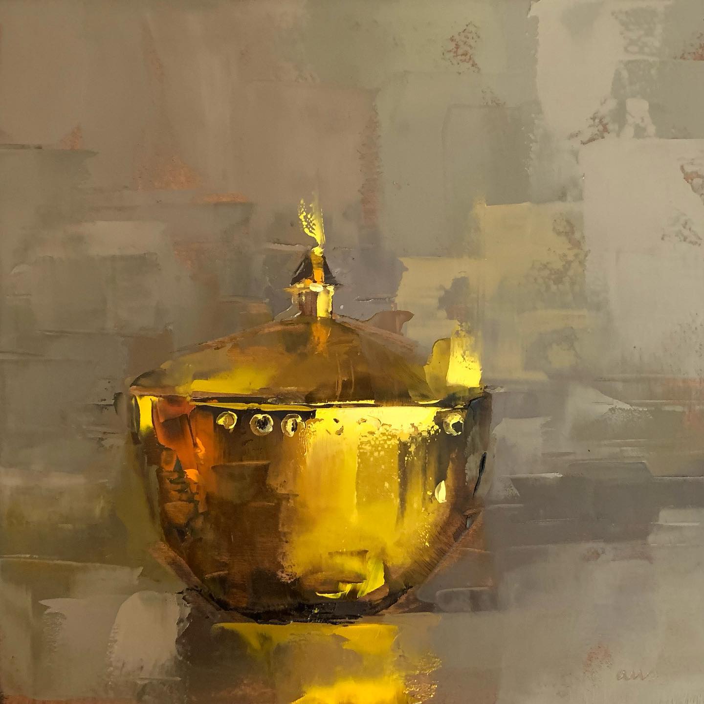 大色块静物油画,油画静物花卉色块