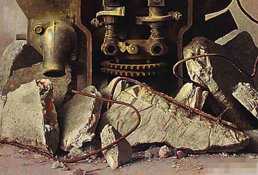 冷军画2个破旧发动机，横着放卖198万，竖着放卖了1897万，值吗？