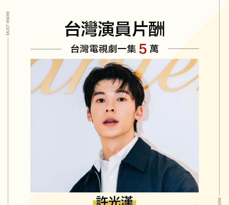 林依晨许光汉电视剧,台湾内地明星片酬