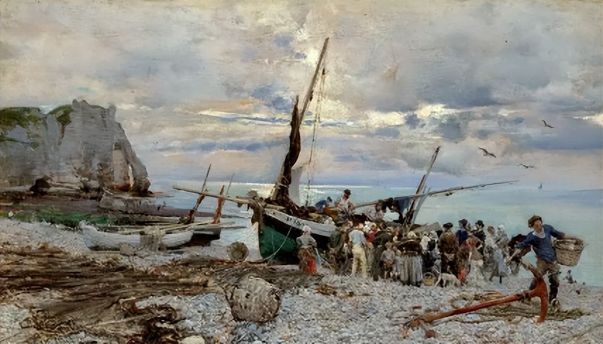 田园山水印象主义油画,关于意大利文化的美术作品