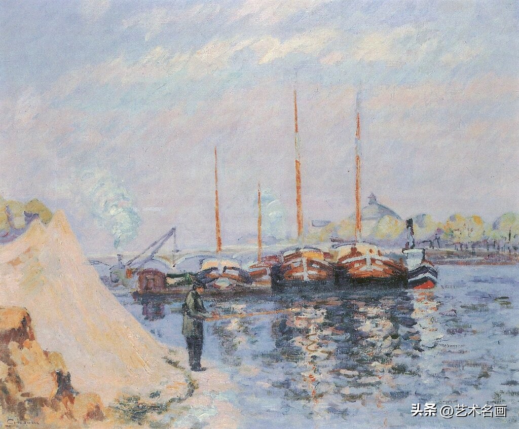 美国印象派大师春天的风景画,色彩丰富的印象派