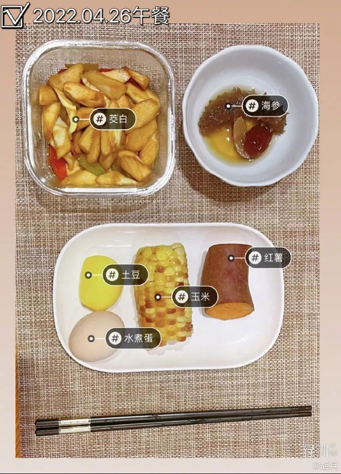 胡兵日常三餐,胡兵的自律生活