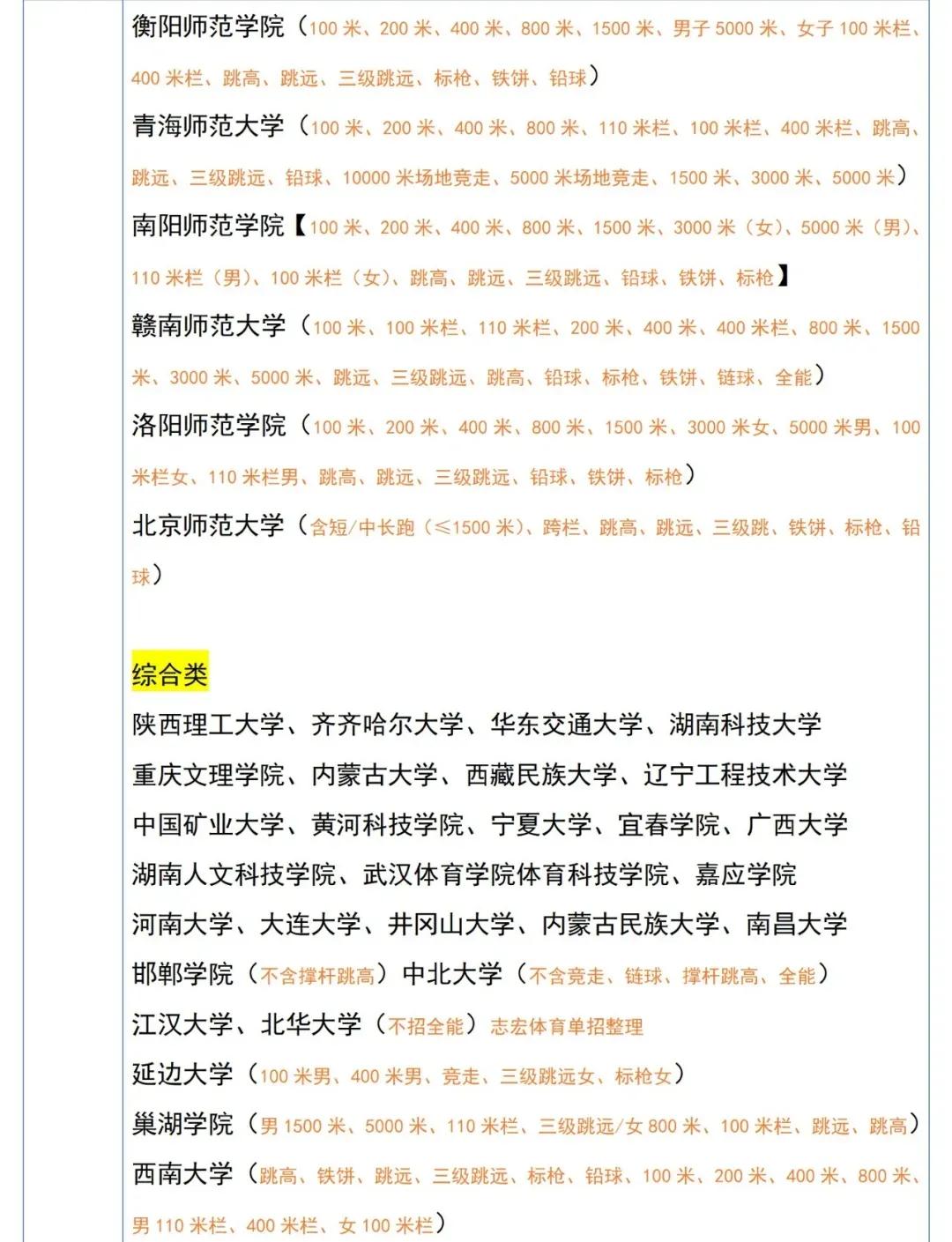 体育单招专项推荐,体育单招专项考100分能报哪个学校