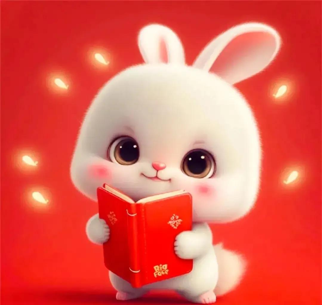 2024新年萌兔头像唯美卡通,兔兔好运头像卡通可爱