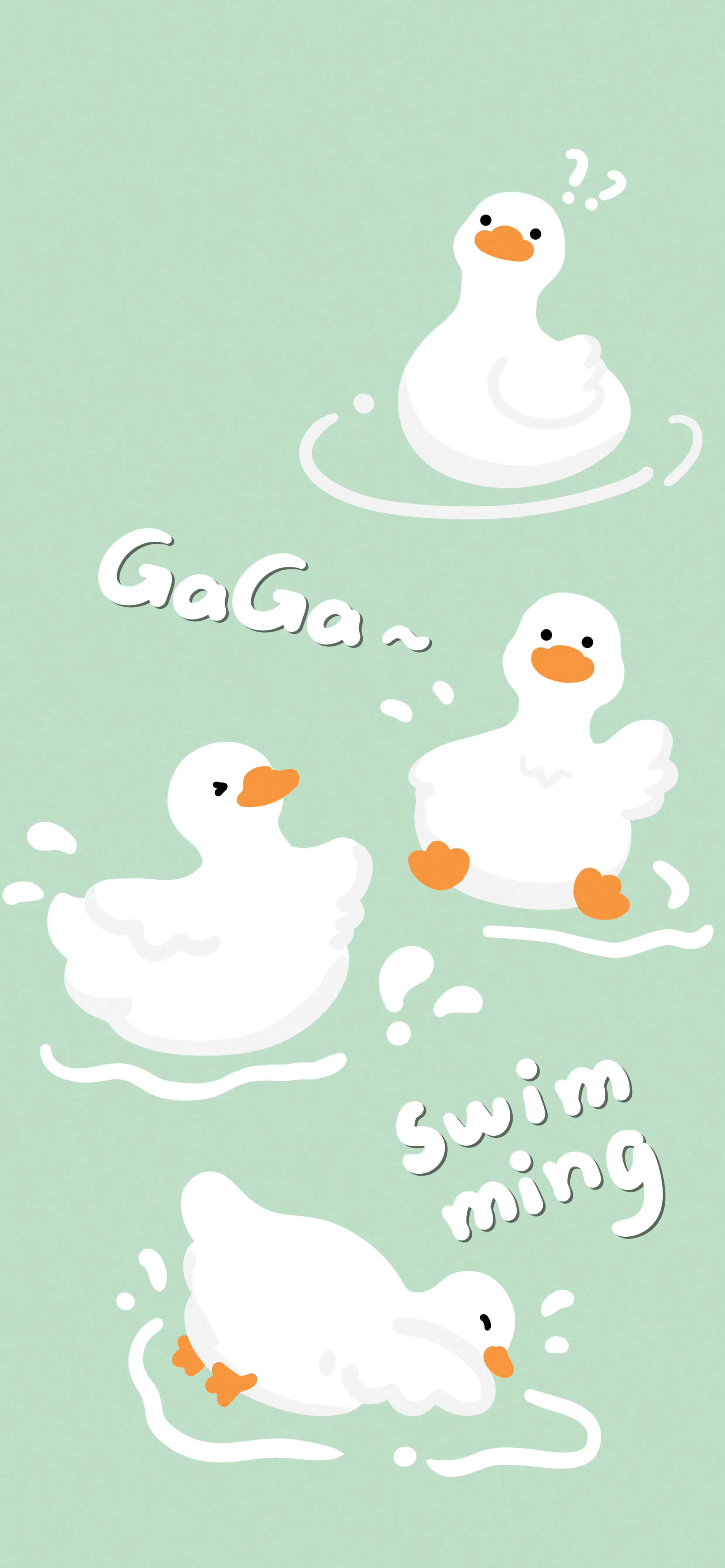 绿色手机壁纸高清卡通可爱,可爱卡通小企鹅文字壁纸