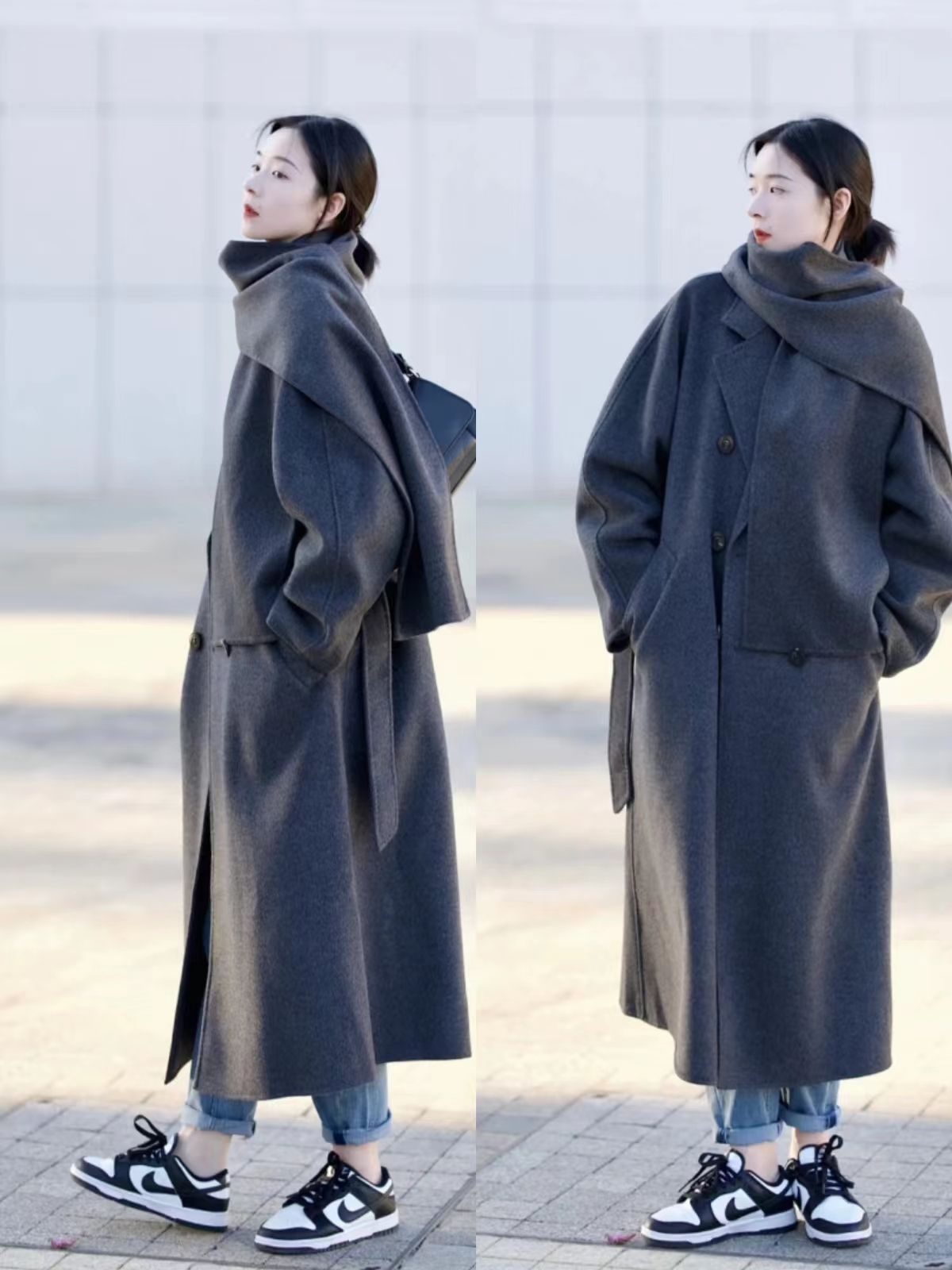 长款羽绒服大衣穿搭高级感,羽绒服大衣内搭中长保暖