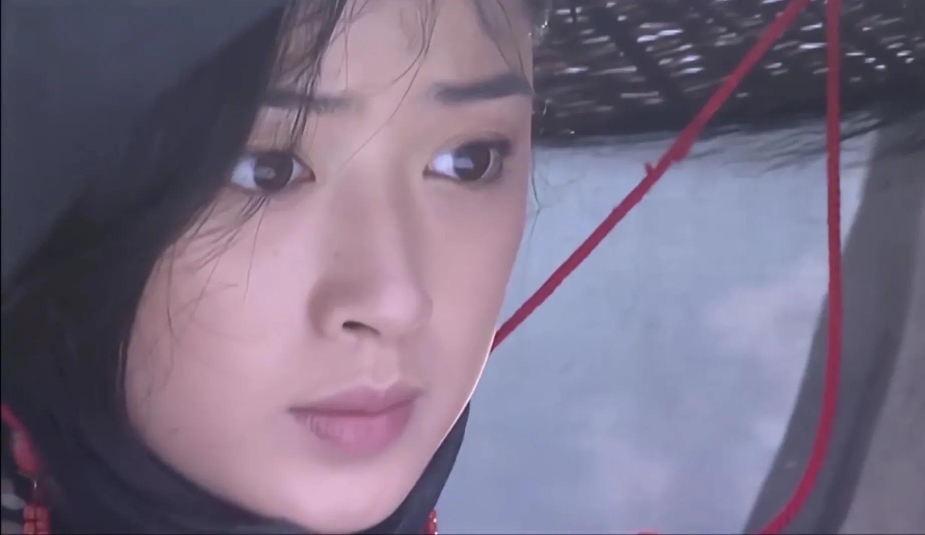 木婉清摘面纱,木婉清面纱被吹落的画面