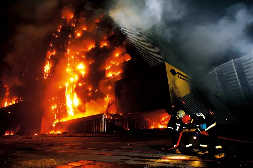 央视大楼烟花火灾,央视大楼特大火灾原视频