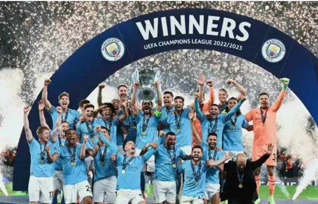 曼城夺队史首座欧冠冠军视频,曼城夺冠军