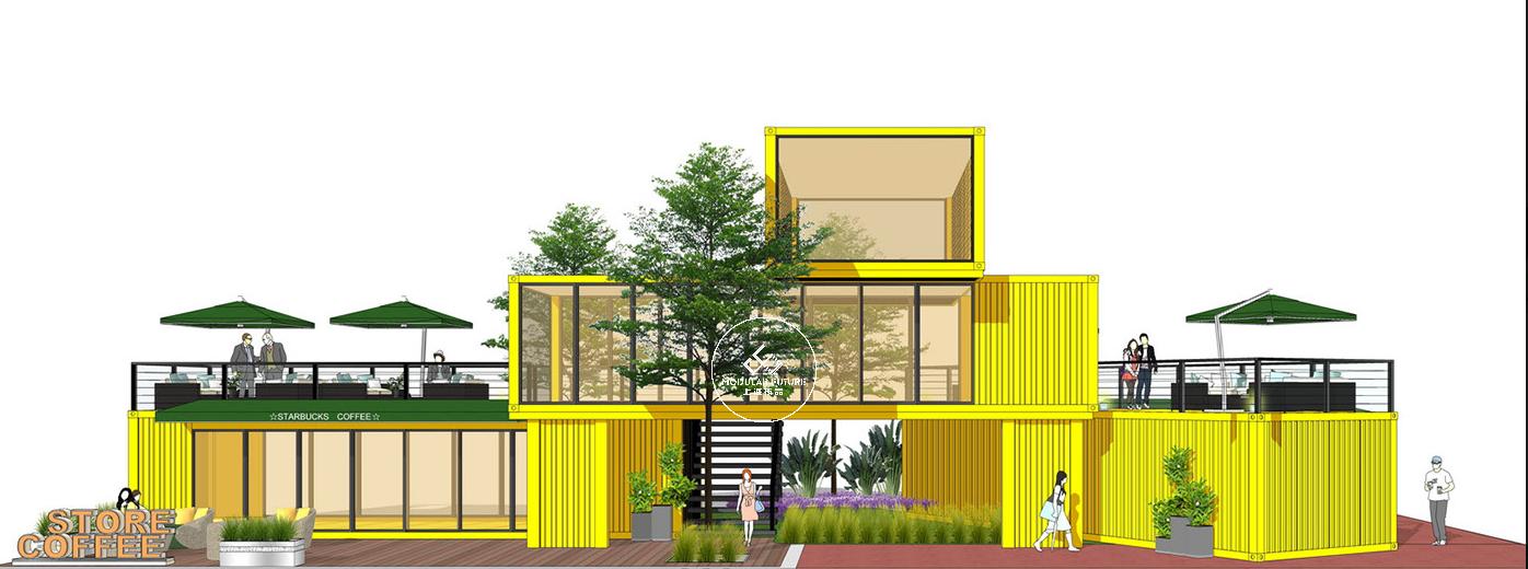 12米集装箱改造咖啡店案例,如何创意一个多功能咖啡店