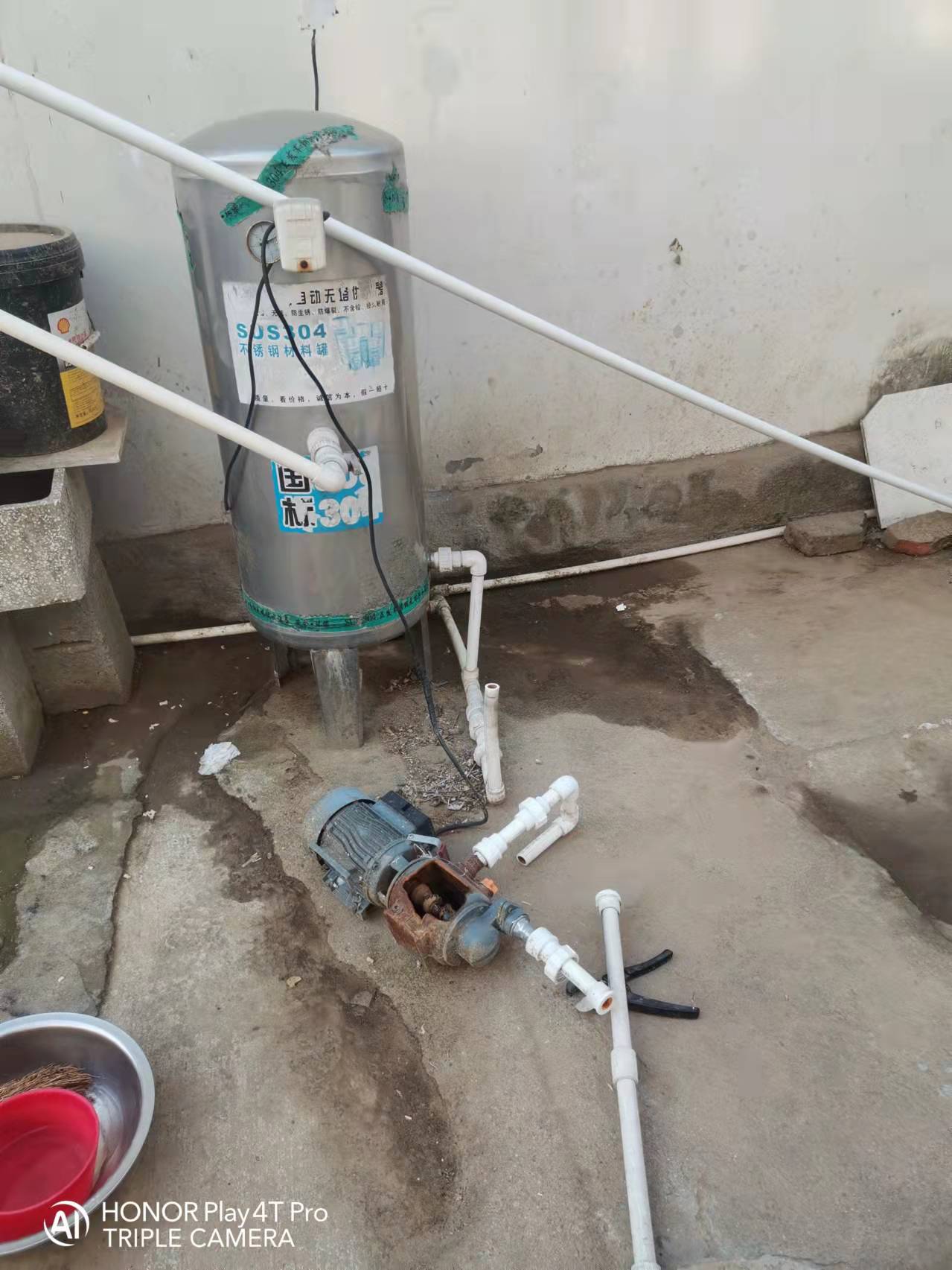 农村机井安装小型压力罐改自来水,农村井水改自来水压力罐