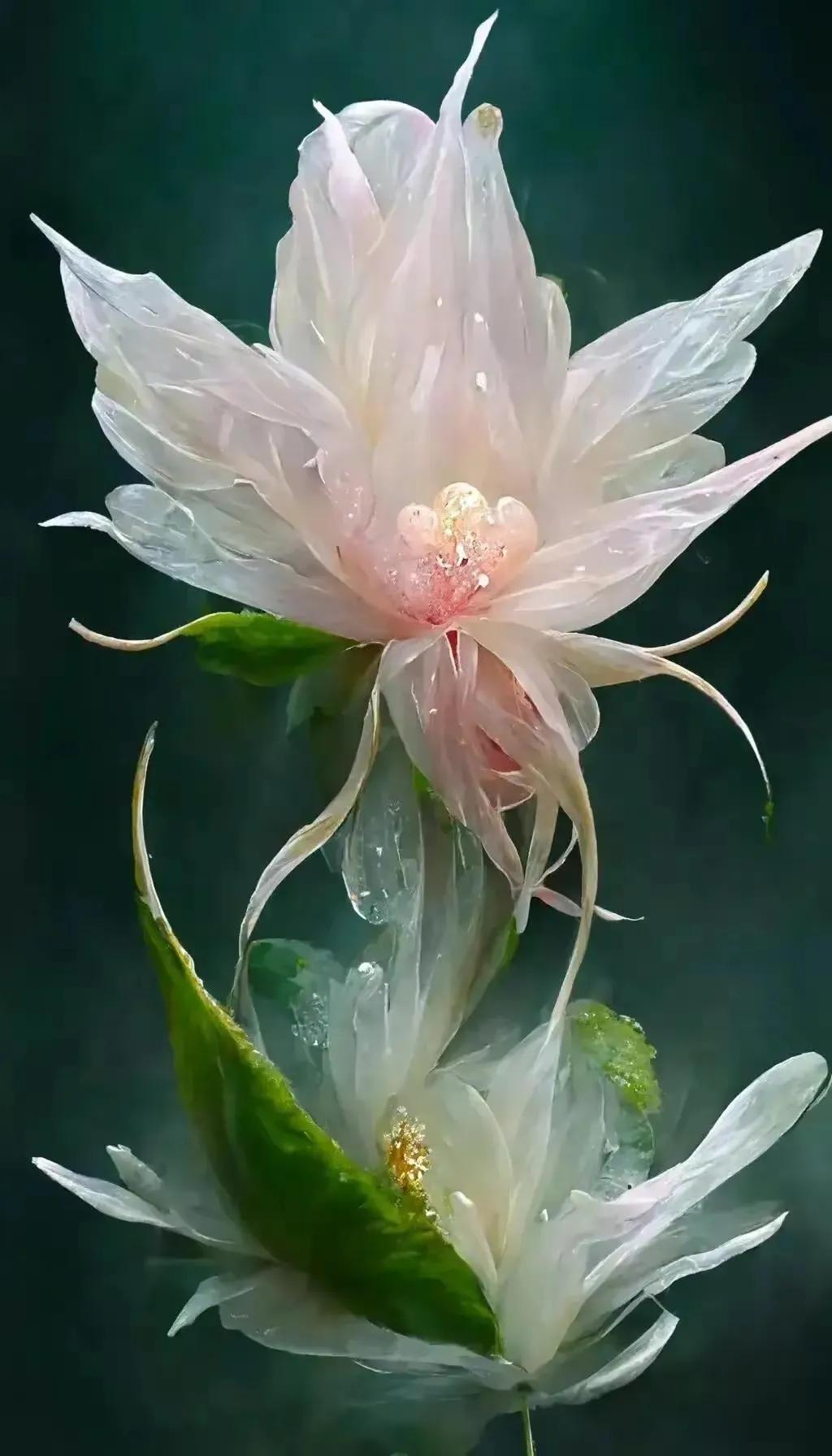 梦幻蓝色水晶花,梦幻玻璃水晶花