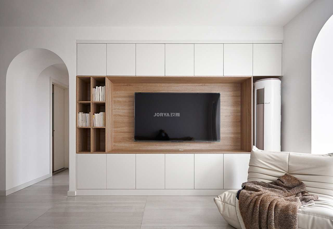 奶油白简约别墅,奶油白原木风小户型