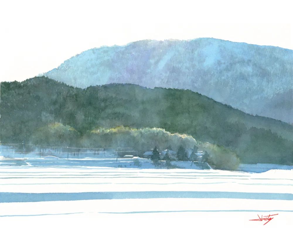 这组水彩风景清新而明亮,充满仙气的水彩世界