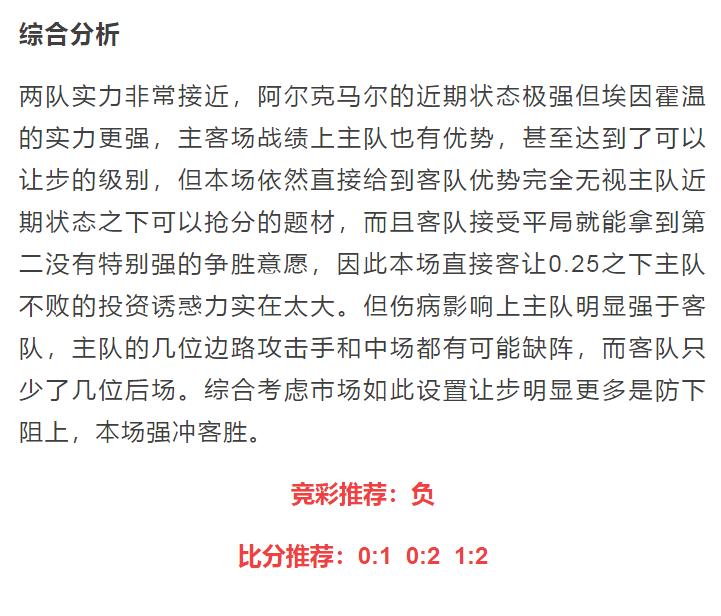 埃因霍温vs兹沃勒竞彩分析,今晚竞彩二串一推荐埃因霍温