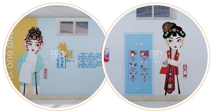 小学校园艺术走廊效果图,学校文化艺术长廊