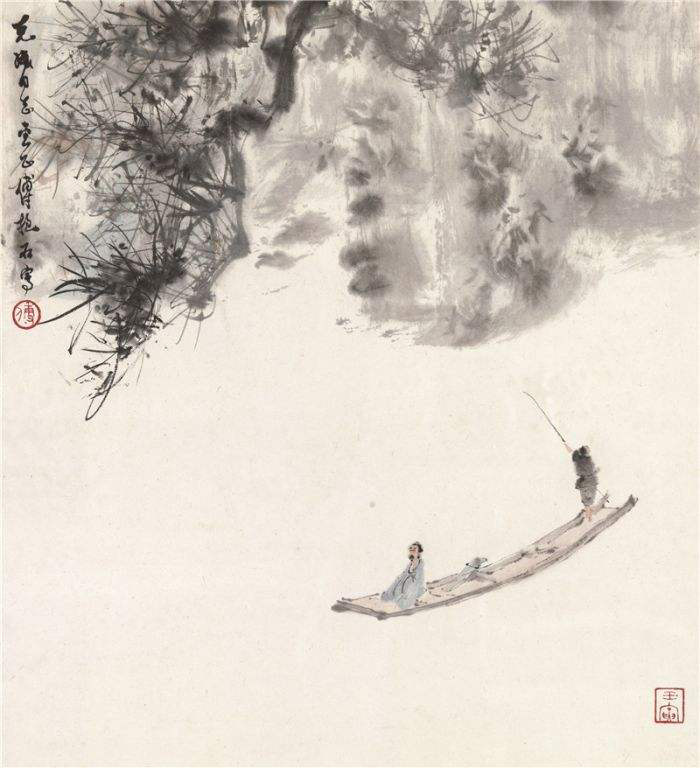 傅抱石山水临摹,傅抱石山水画流水图