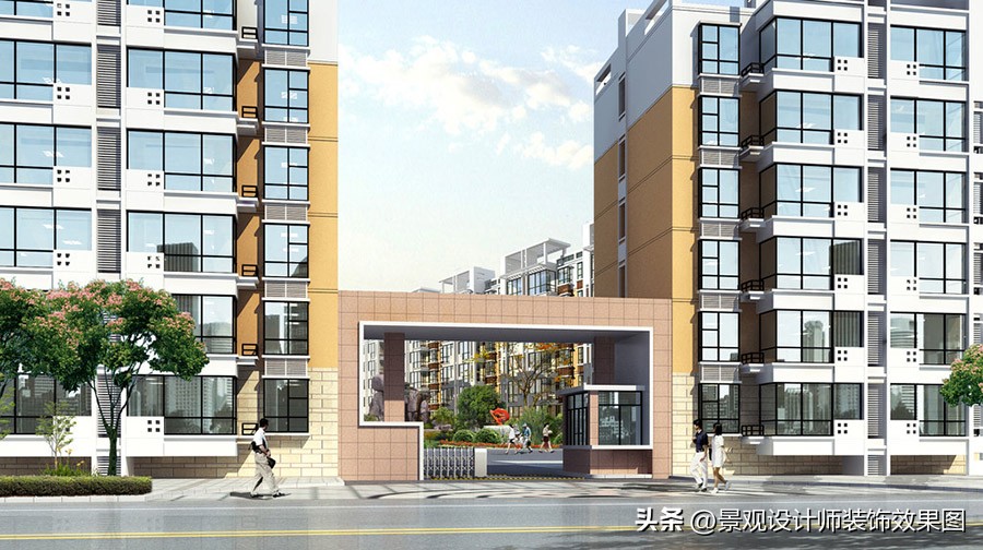 文化景区大门创意简单设计,小区景观大门口设计效果图