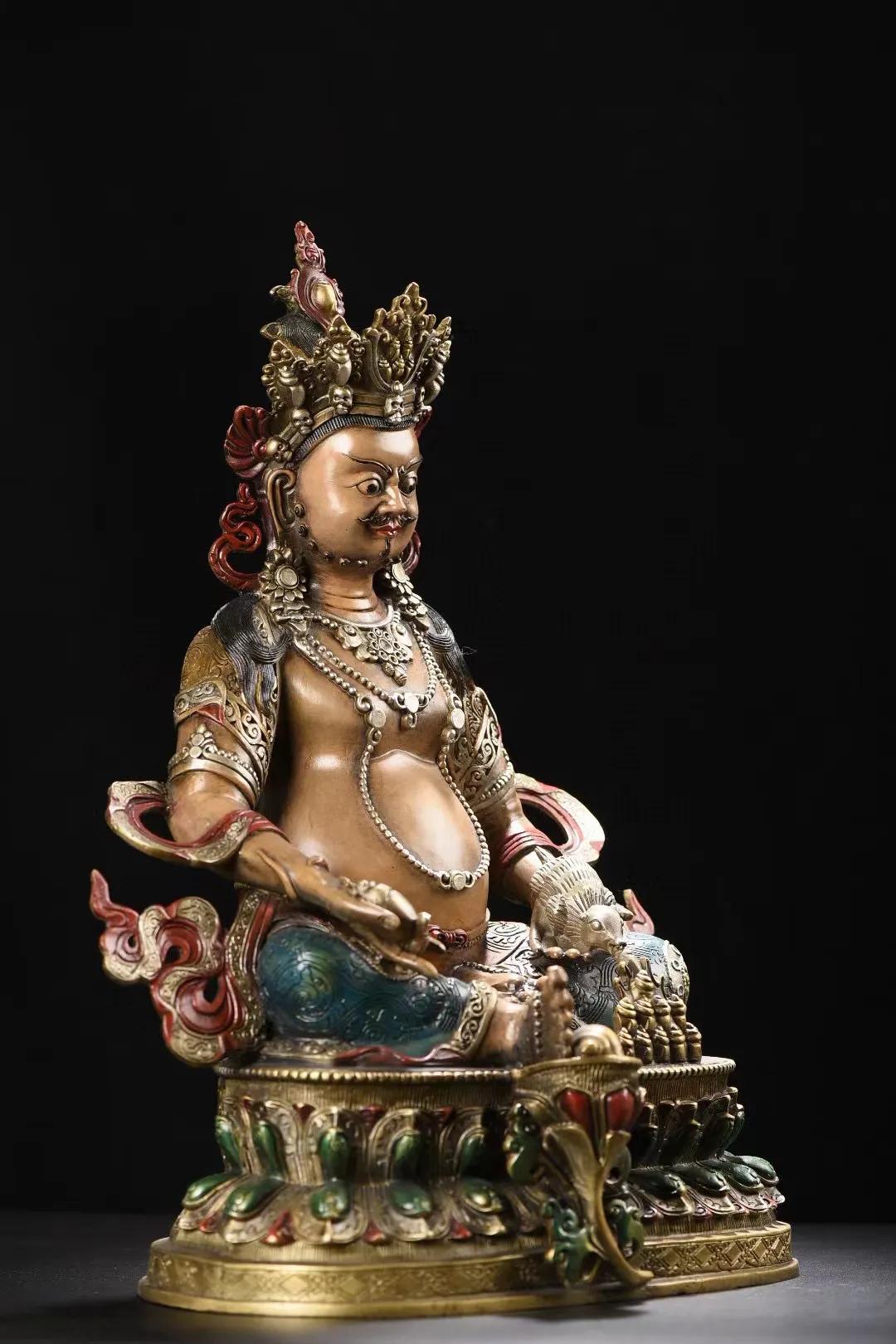 黄财神铜佛像图片大全,铜黄财神造像高清图片