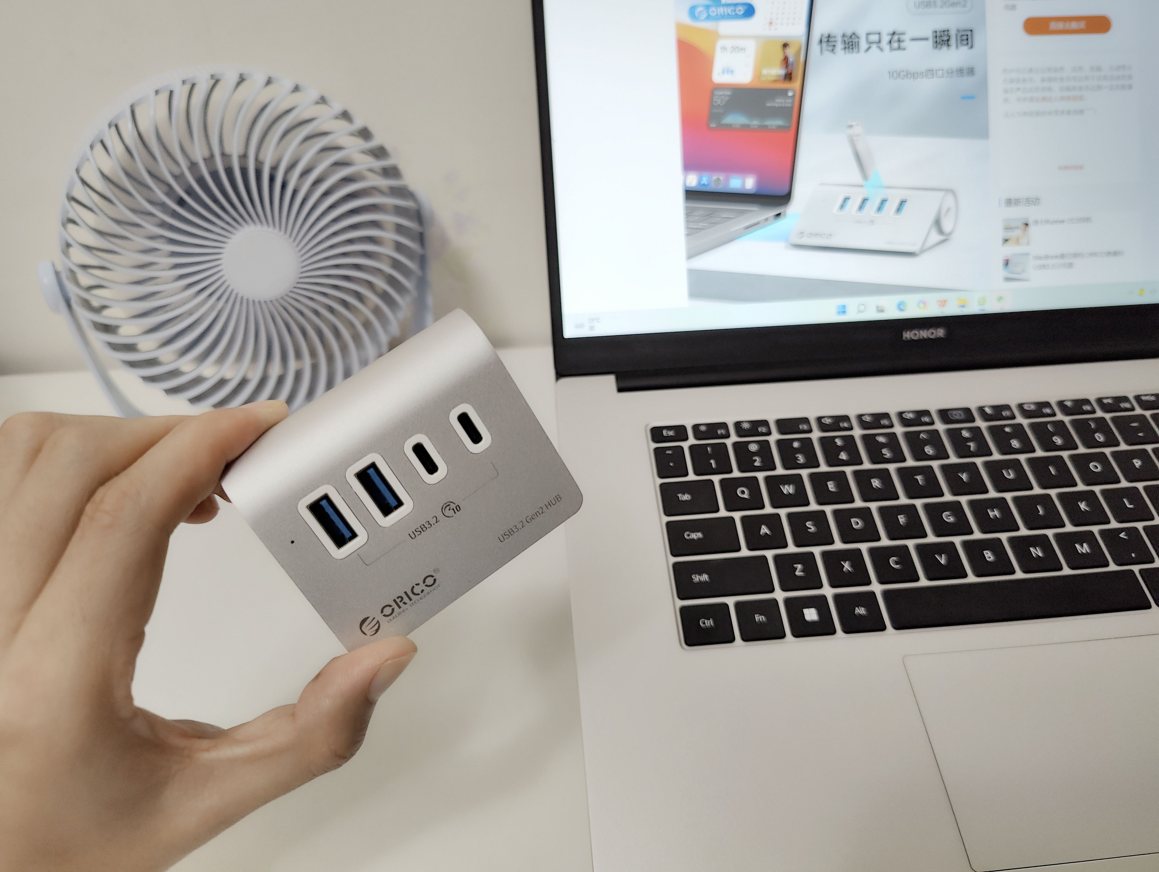 oricousb3.0版四口集线器评测,usb3.2分线器评测