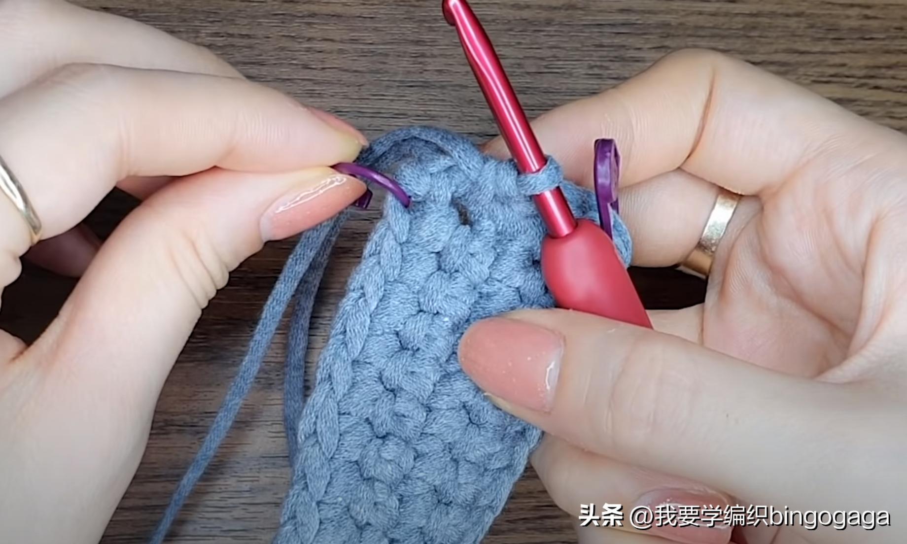 夏季包包钩织教程腋下包,钩包教程简单腋下包