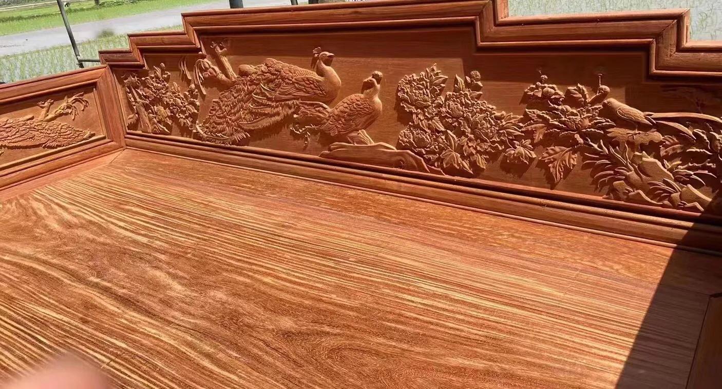 花梨罗汉床三件套图片,缅甸花梨木罗汉床和明式床哪个好