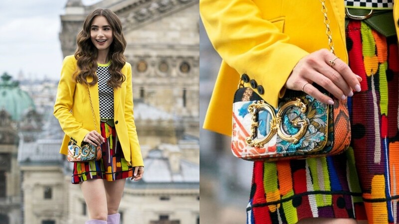 《艾蜜莉在巴黎2》Emily爱包盘点粉橘编织呼应渡假轻松氛围