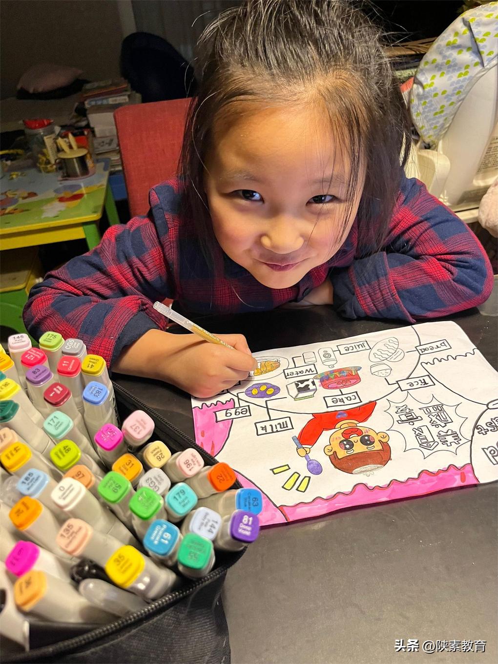 小学生魅力中国英语手抄报,小学英语学习颜色主题手抄报