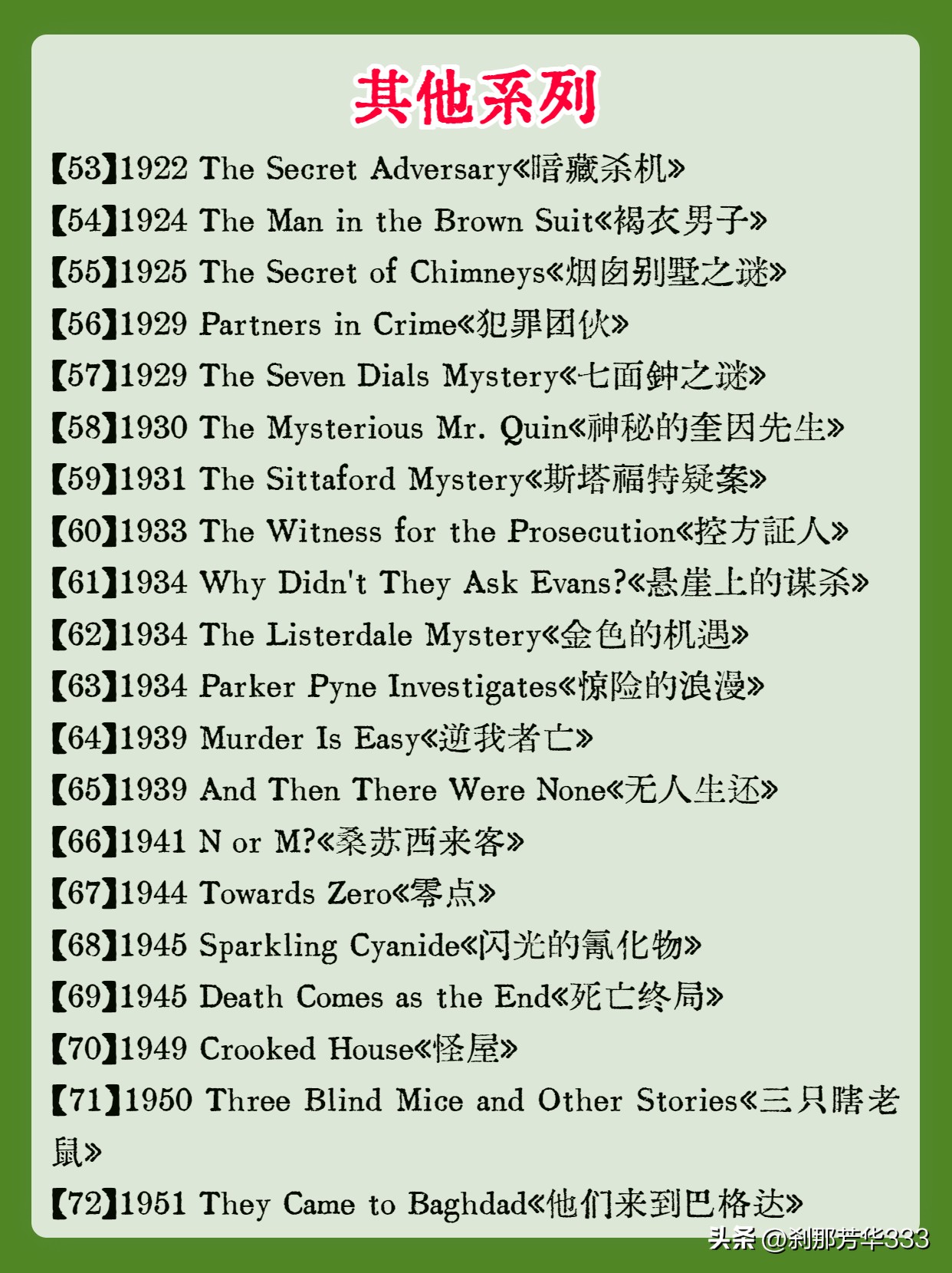 阿加莎克里斯蒂推理合集,悬疑小说阿加莎克里斯蒂