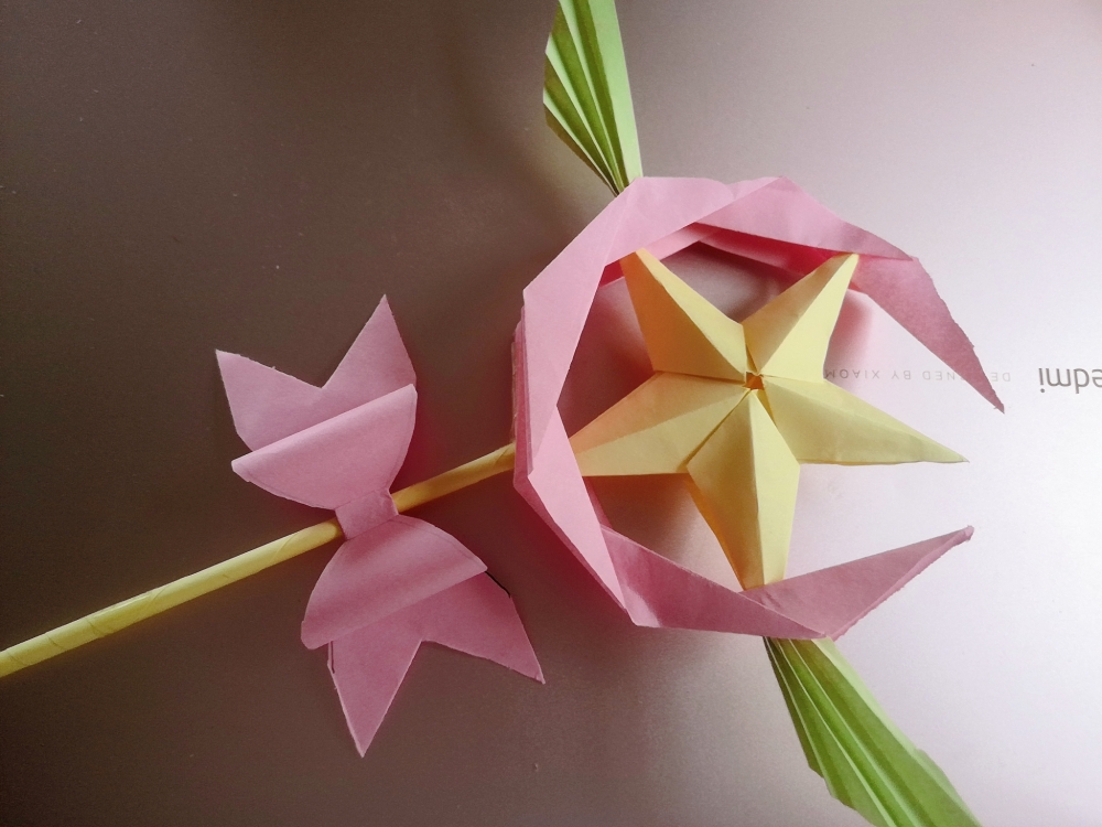 小樱魔法棒手工制作折纸,小樱魔法棒手工折纸