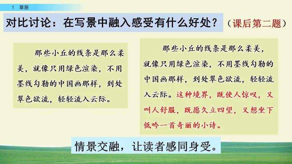 部编版六年级语文课文预习第1课,部编版六年级上册语文书草原预习