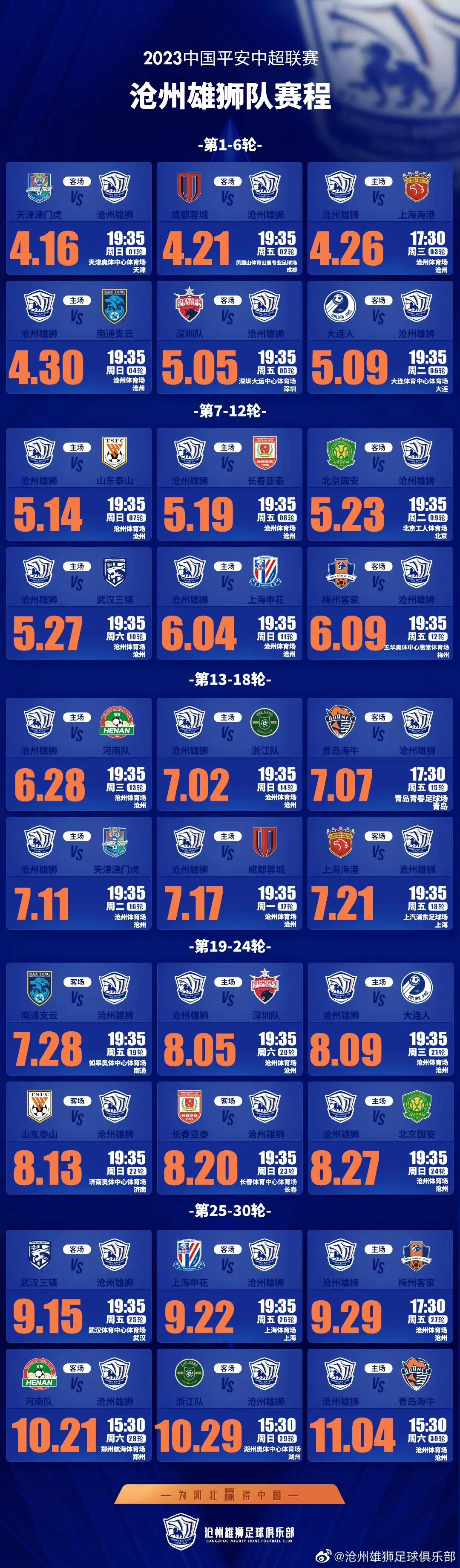 中超赛程2023赛程表天津直播,中超赛程2023赛程表主场