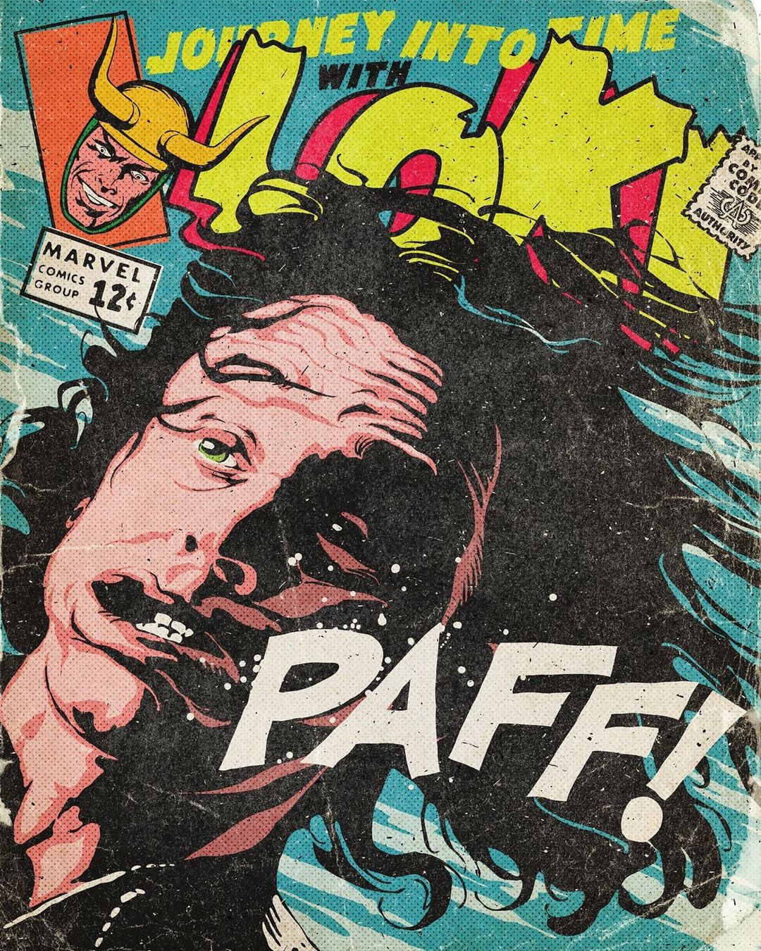 插画氛围感人物构图,复古美式波普插画