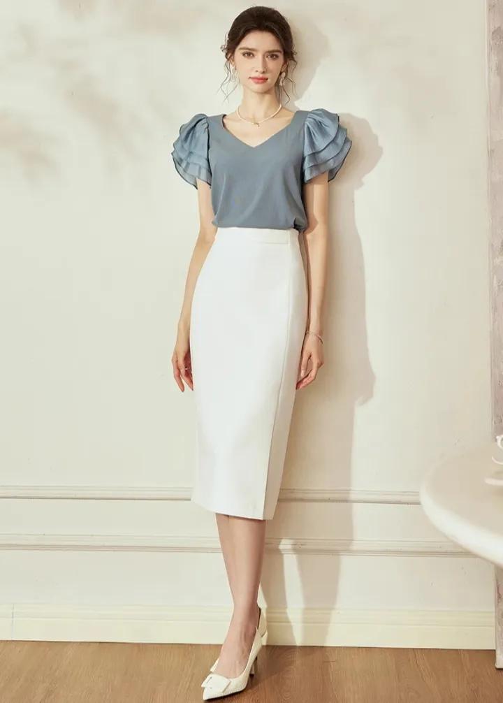 40岁中长短袖t恤怎么搭配才好看,荷叶袖t恤怎么搭配