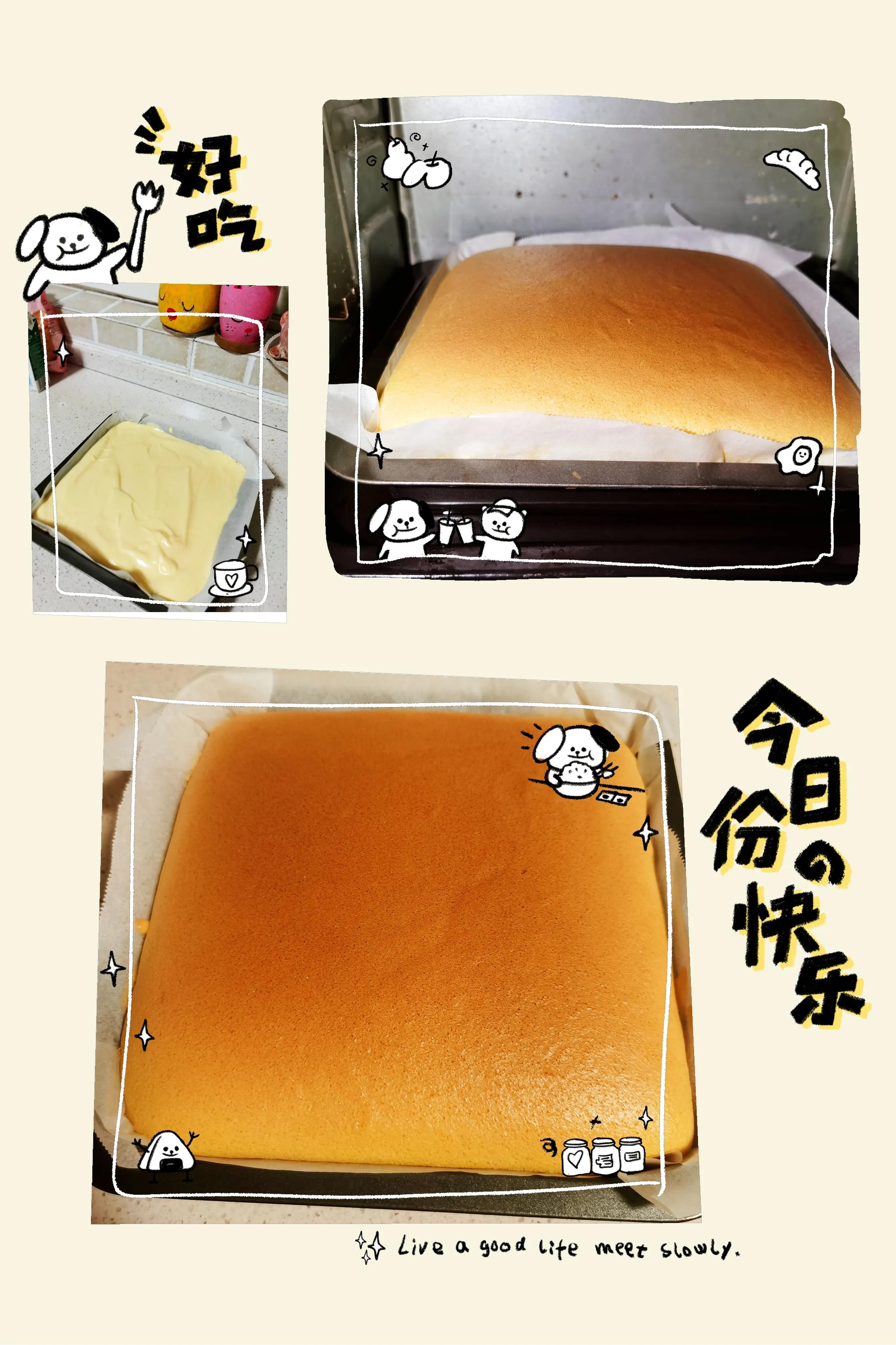 水浴法古早抖臀蛋糕教程,八寸圆抖臀古早蛋糕制作做法