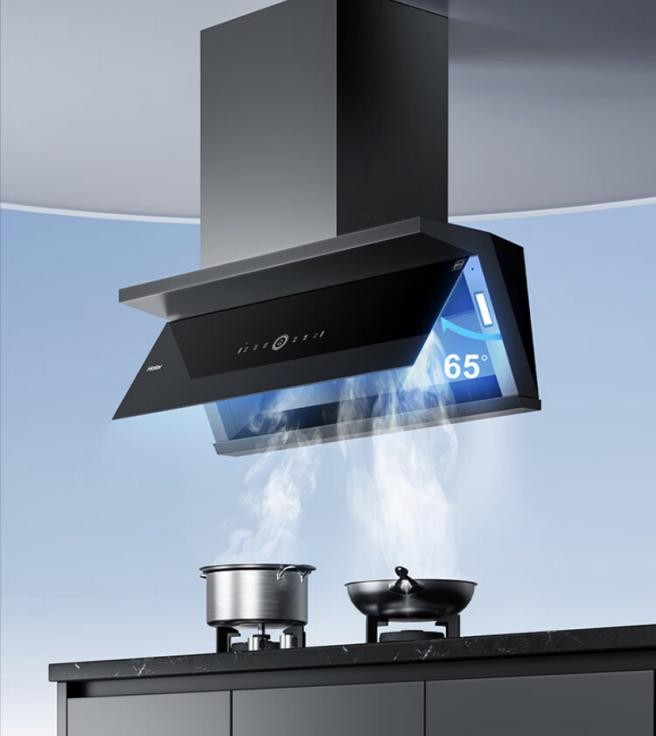 侧吸滑盖烟机探店,750毫米宽的侧吸家用烟机