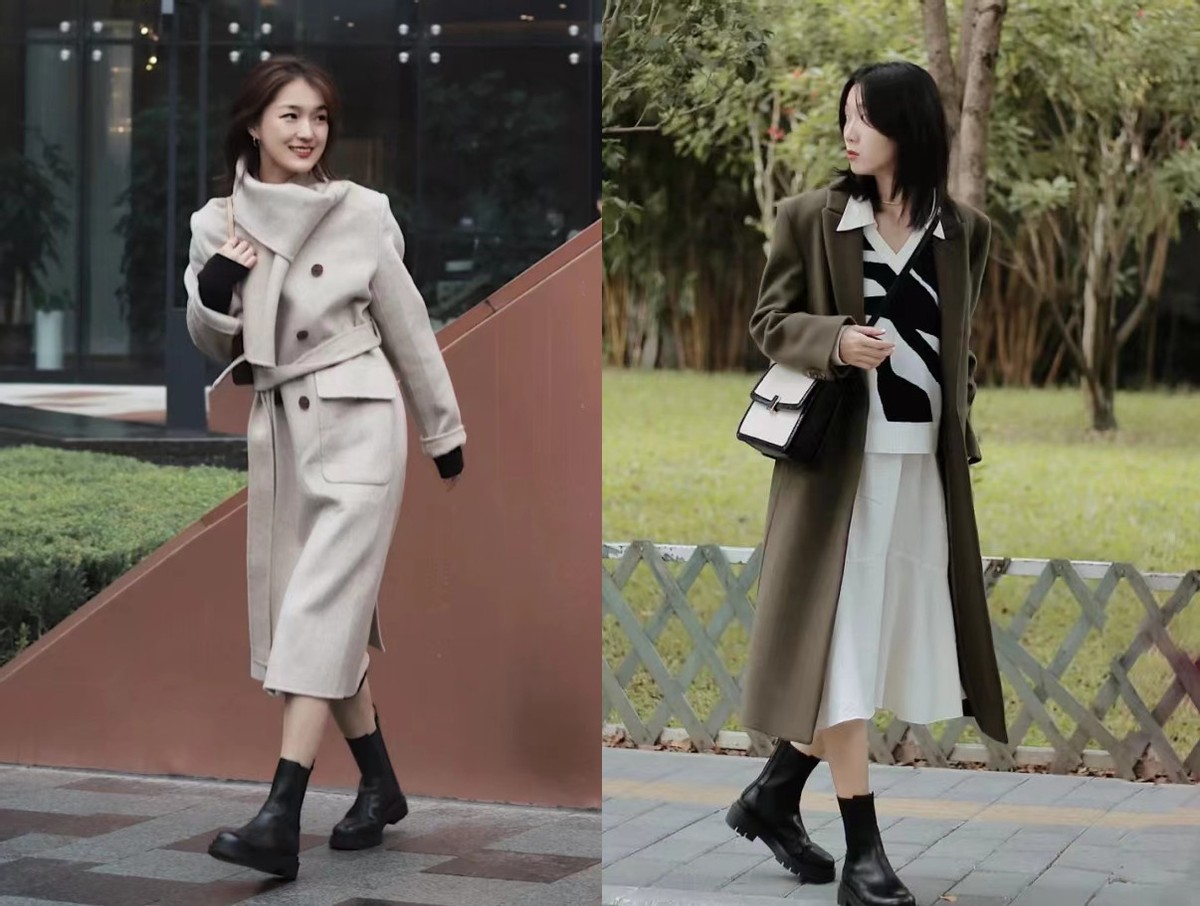 小个子穿大衣配什么裤子好看,配大衣的鞋子女冬季平底鞋