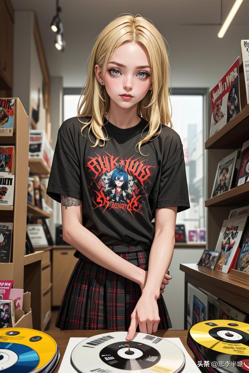 第99+篇AI音像店少女日常工作，卖盘，卖光盘