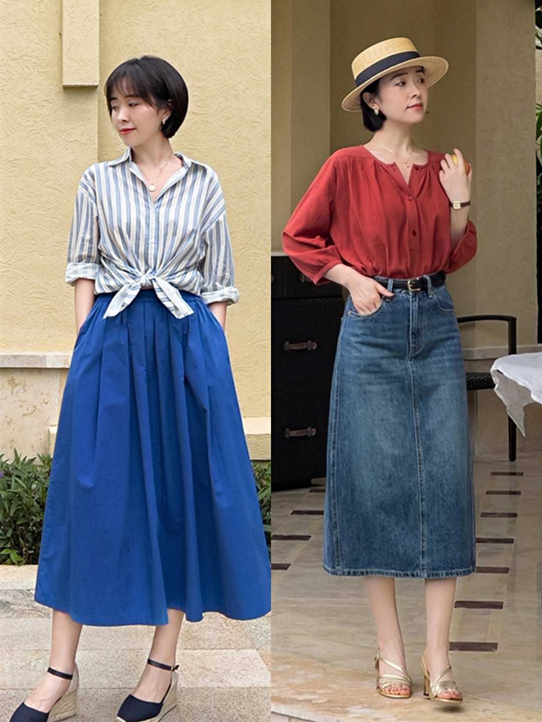 半身裙的四种时髦搭配技巧,毛呢背带半身裙是不是过时了